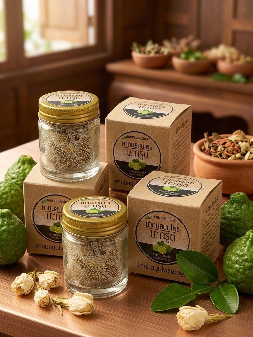 ยาดมมะกรูด สมุนไพรไทย กลิ่นหอม สดชื่น พกพาง่าย ยาดมมะกรูด (lime herbal)